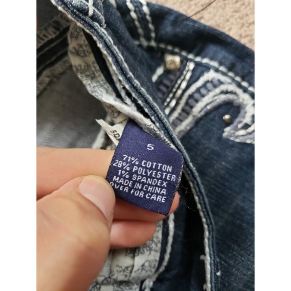 Reign Blue Denim Embroidered Cropped Jeans Pants Nina Women's Sz 5 - Picture 7 of 13